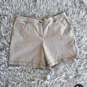 Tommy Bahama Mid Rise Flat Front Shorts 7" Inseam Khaki Womens 16